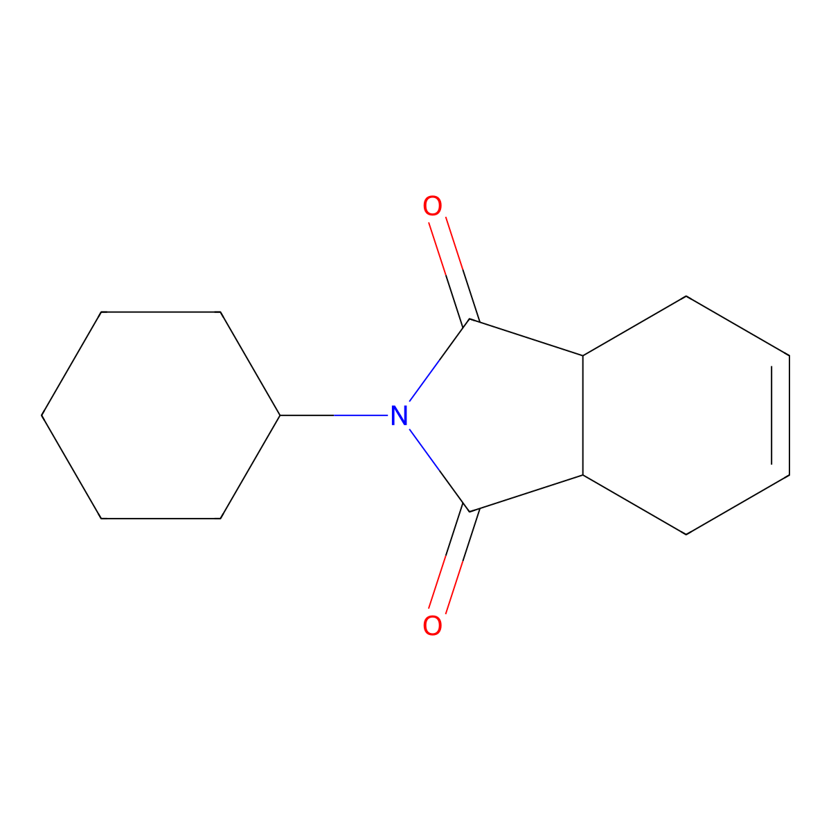 2-cyclohexyl-3a,4,7,7a-tetrahydro-1H-isoindole-1,3(2H)-dione molecular structure, CAS 667446-44-8
