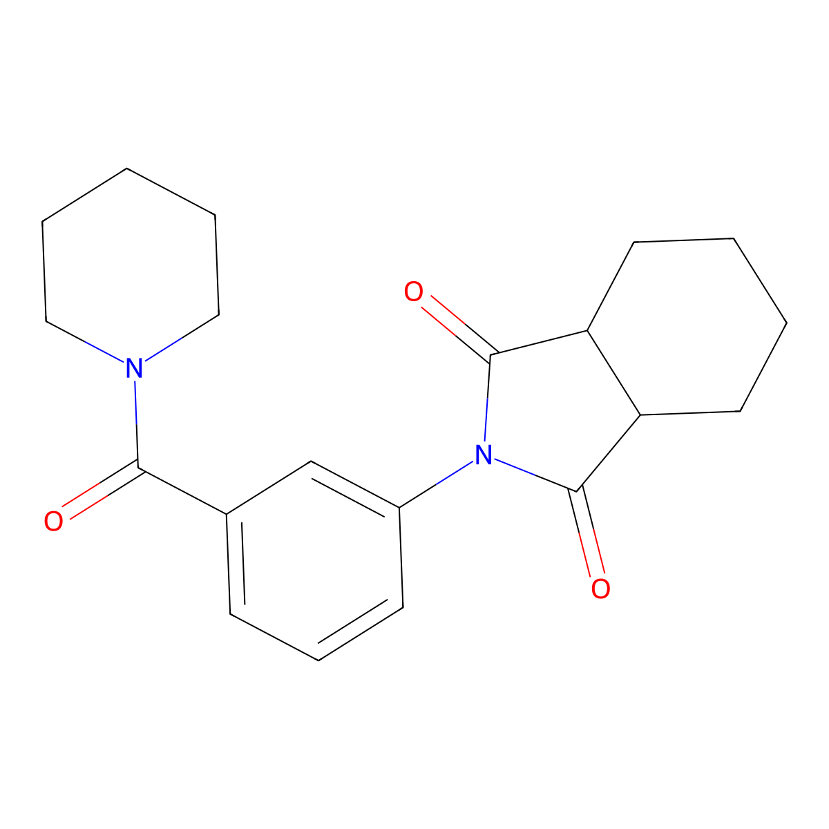 2-[3-(piperidin-1-ylcarbonyl)phenyl]hexahydro-1H-isoindole-1,3(2H)-dione molecular structure, CAS 667446-49-3