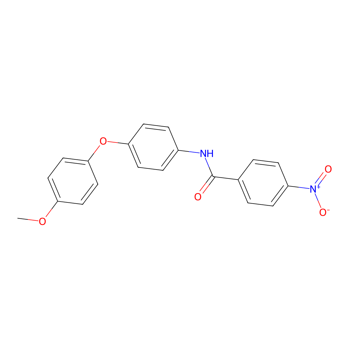 N-[4-(4-methoxyphenoxy)phenyl]-4-nitrobenzamide molecular structure, CAS 667446-80-2