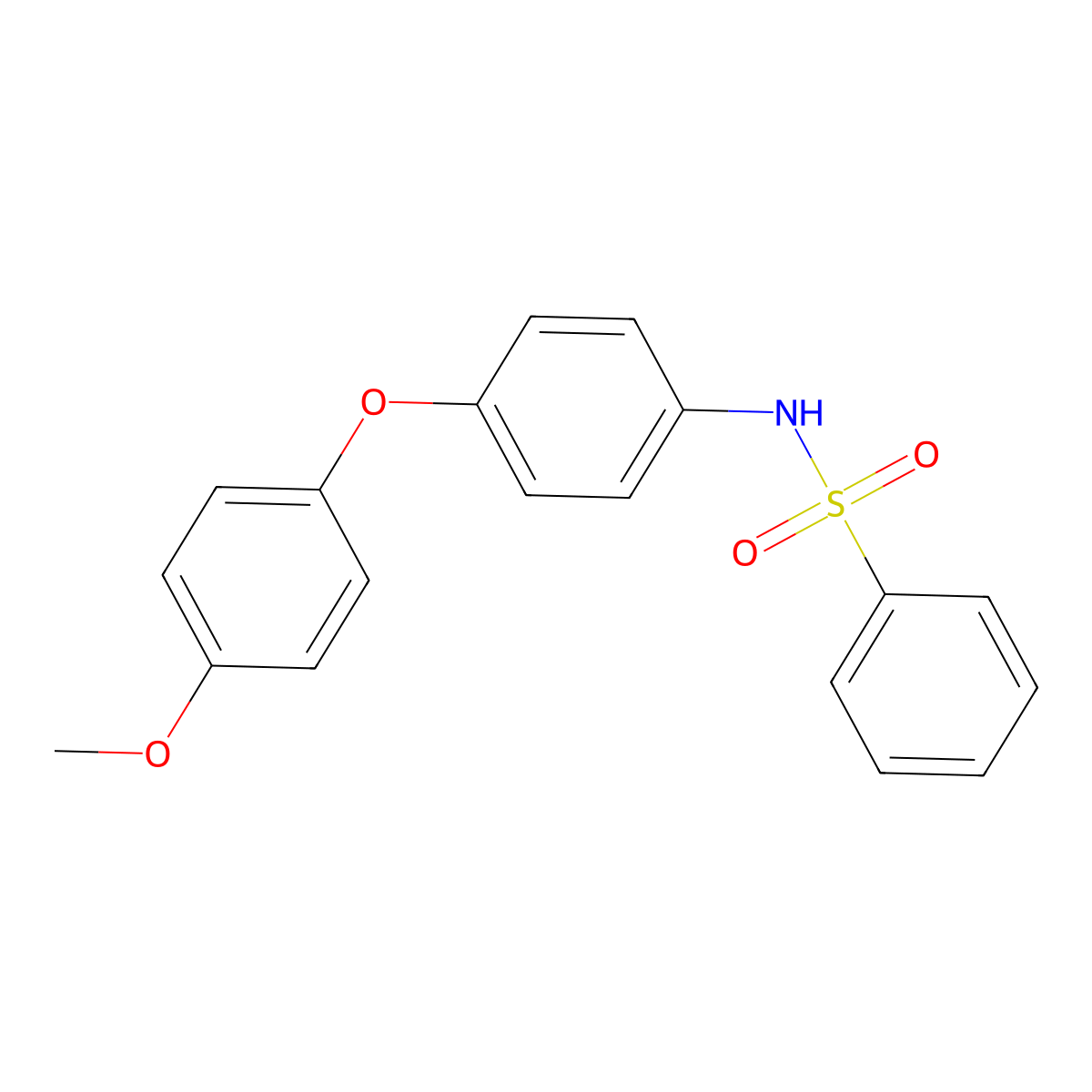 N-[4-(4-methoxyphenoxy)phenyl]benzenesulfonamide molecular structure, CAS 667446-81-3