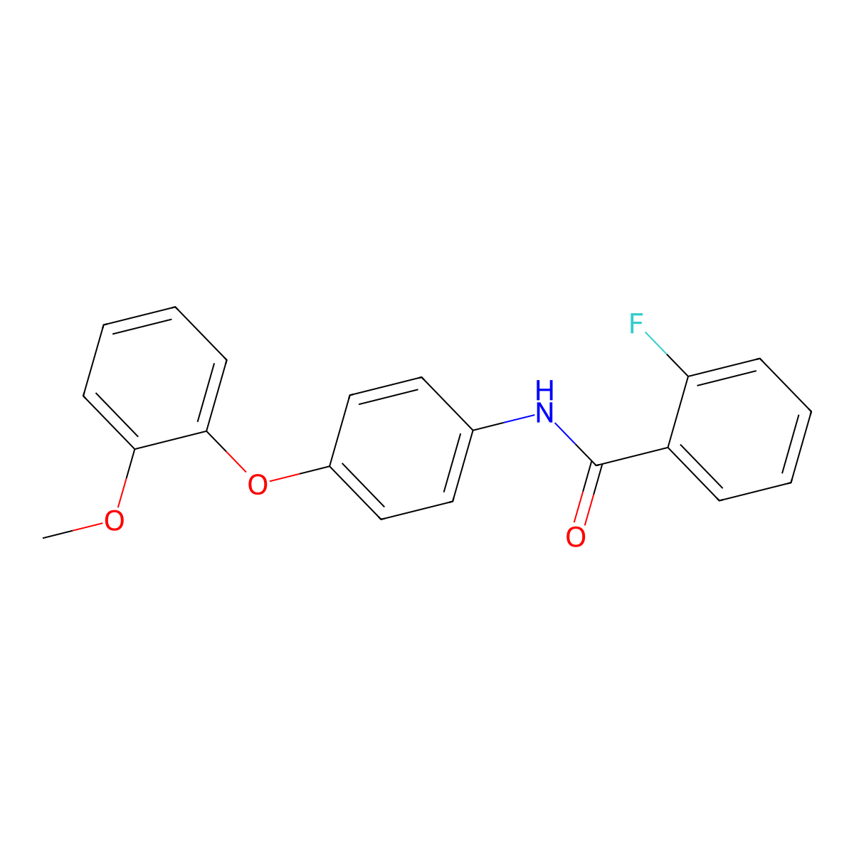 2-fluoro-N-[4-(2-methoxyphenoxy)phenyl]benzamide molecular structure, CAS 667446-93-7