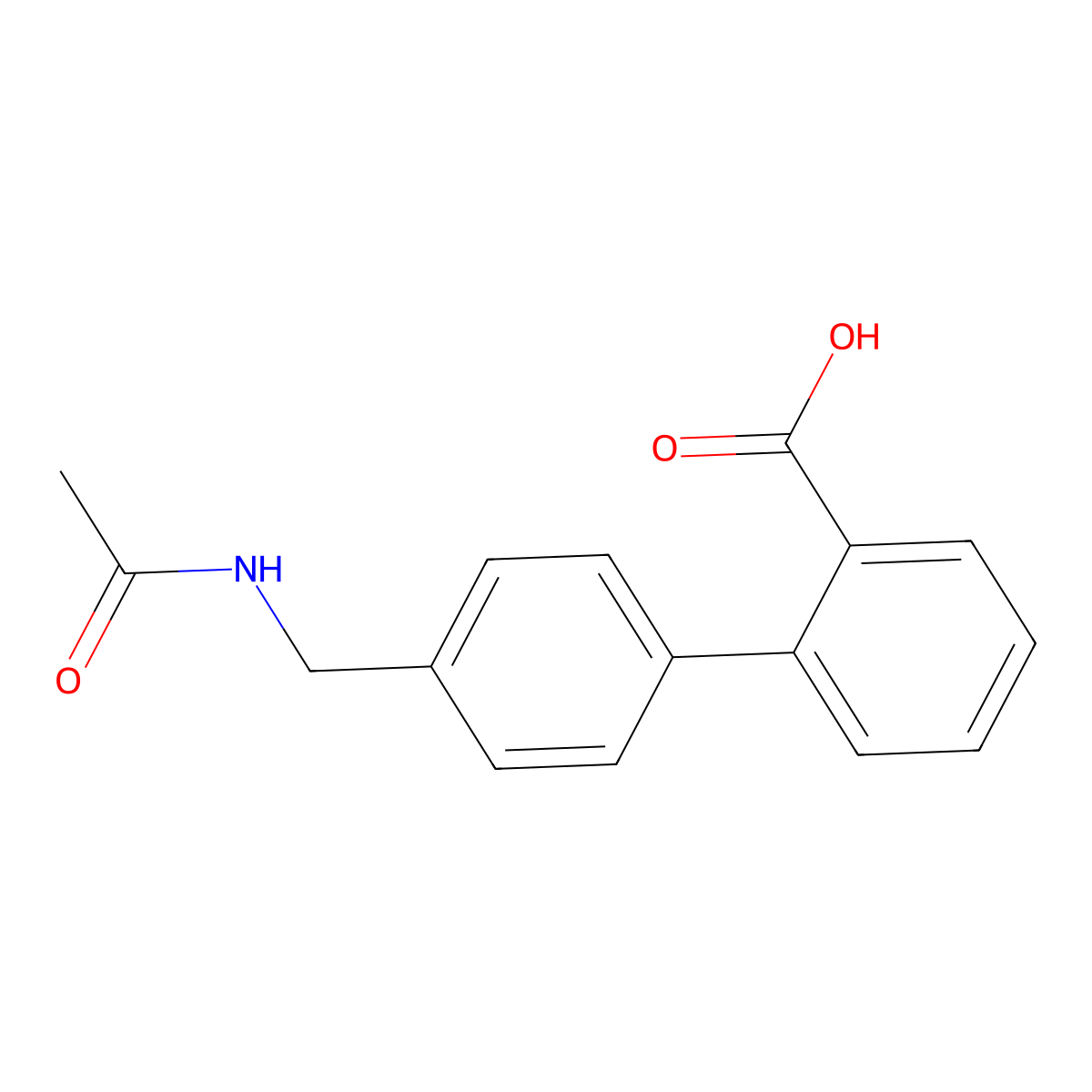 2-[4-(Acetamidomethyl)phenyl]benzoic acid molecular structure, CAS 667457-40-1