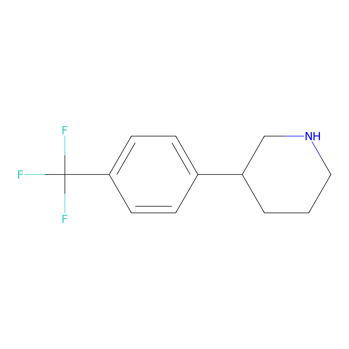 3-(4-(Trifluoromethyl)phenyl)piperidine molecular structure, CAS 667461-63-4
