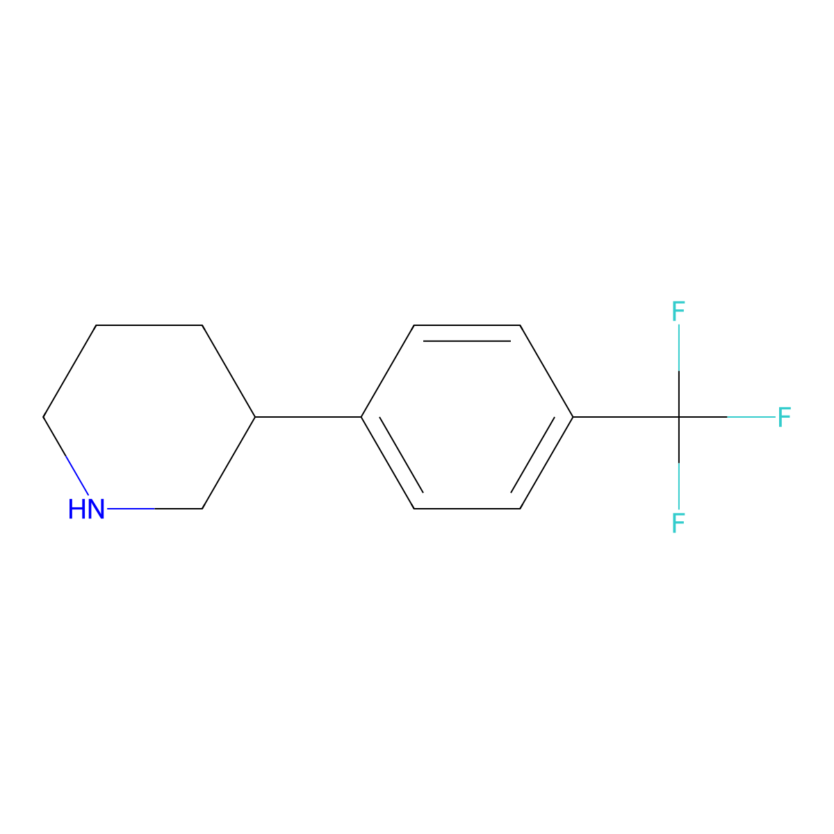 3-(4-(Trifluoromethyl)phenyl)piperidine molecular structure, CAS 667461-63-4