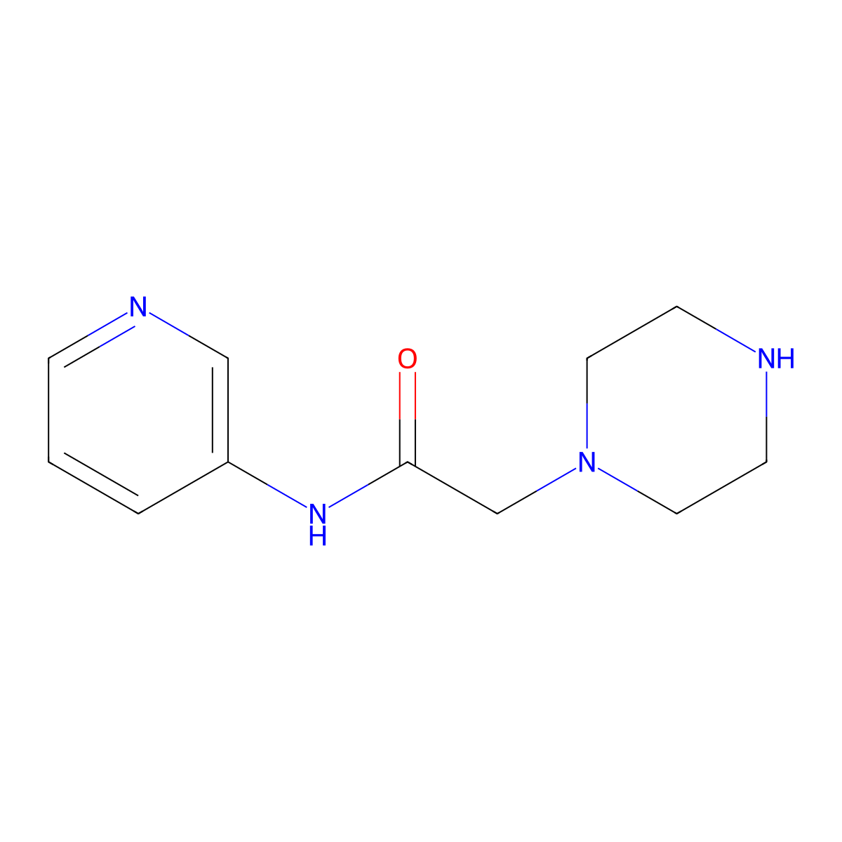 N-3-Pyridinyl-1-piperazineacetamide molecular structure, CAS 667462-10-4