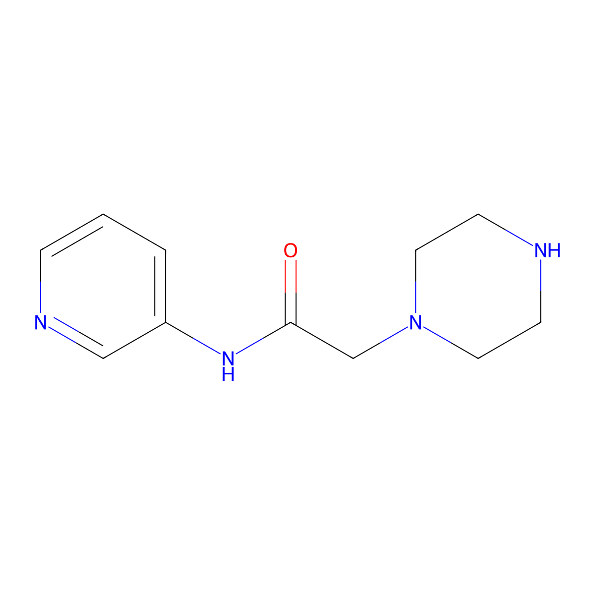 N-3-Pyridinyl-1-piperazineacetamide molecular structure, CAS 667462-10-4
