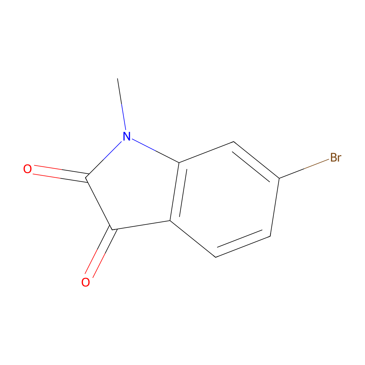 6-Bromo-1-methylindoline-2,3-dione molecular structure, CAS 667463-64-1