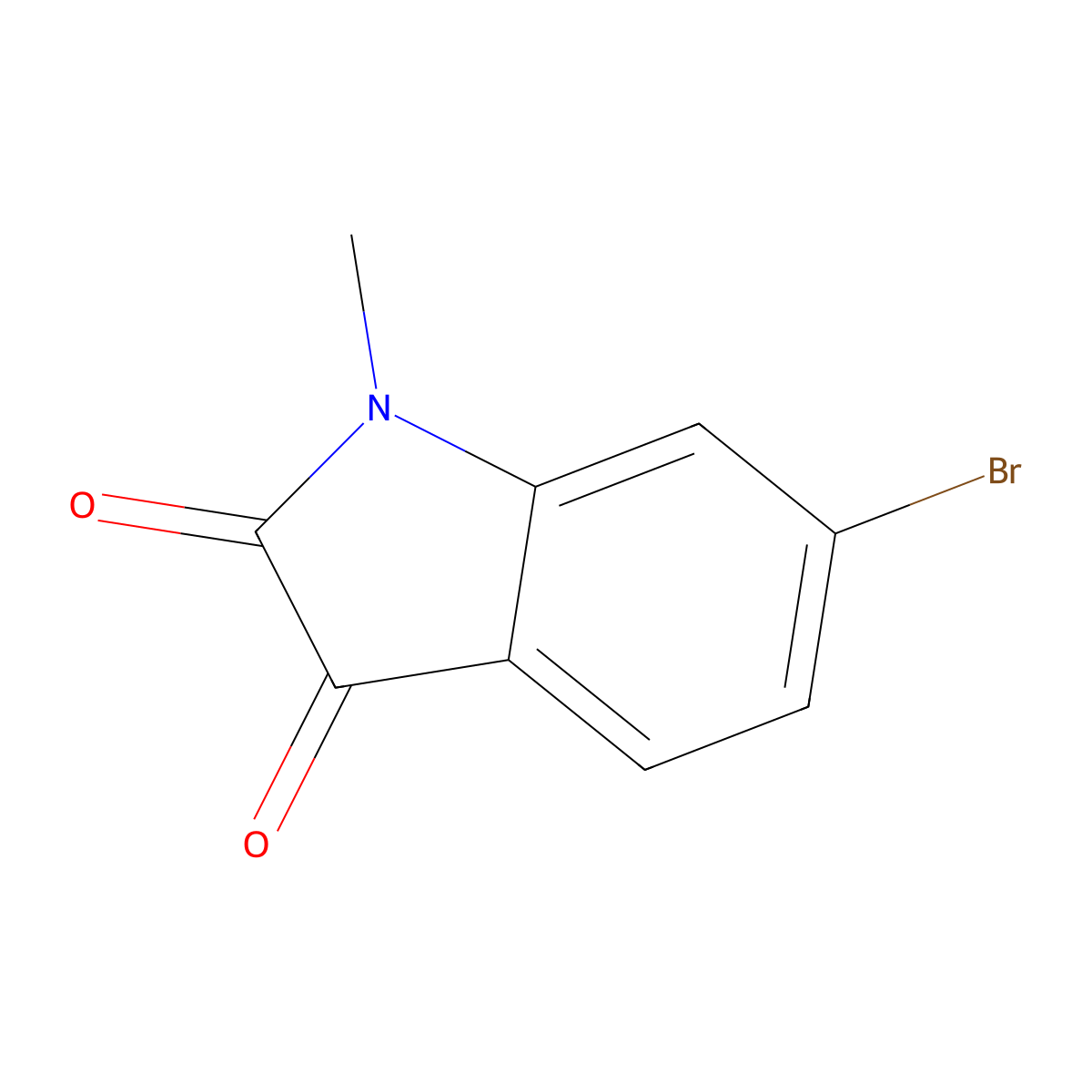 6-Bromo-1-methylindoline-2,3-dione molecular structure, CAS 667463-64-1