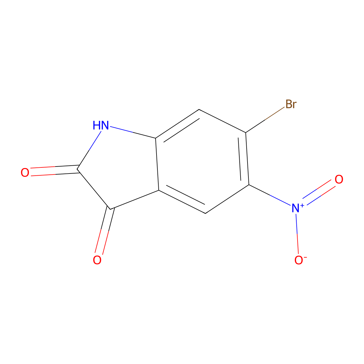 6-bromo-5-nitro-1H-indole-2,3-dione molecular structure, CAS 667463-68-5