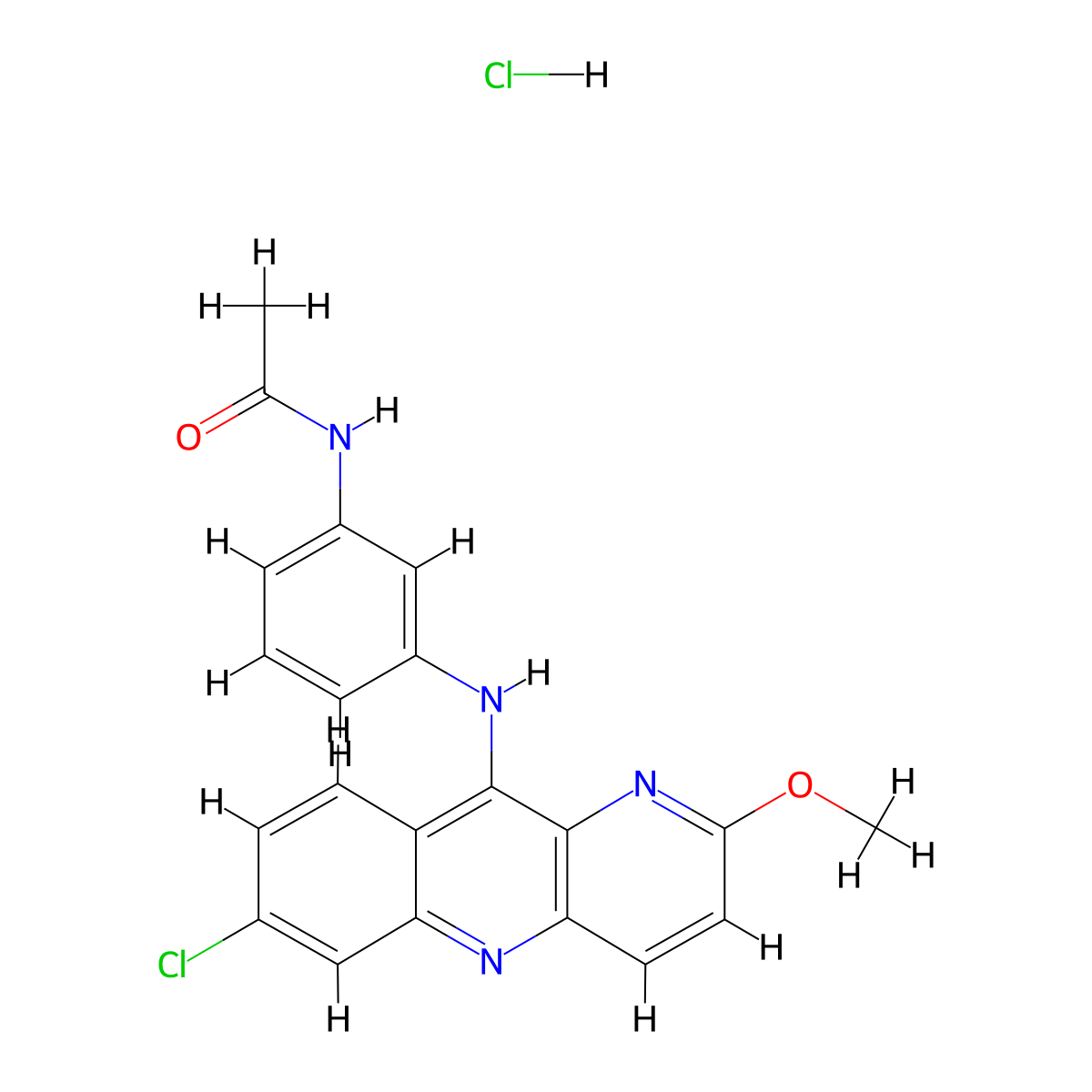 N-(3-((7-Chloro-2-methoxybenzo(b)-1,5-naphthyridin-10-yl)amino)phenyl)acetamide monohydrochloride molecular structure, CAS 66748-28-5