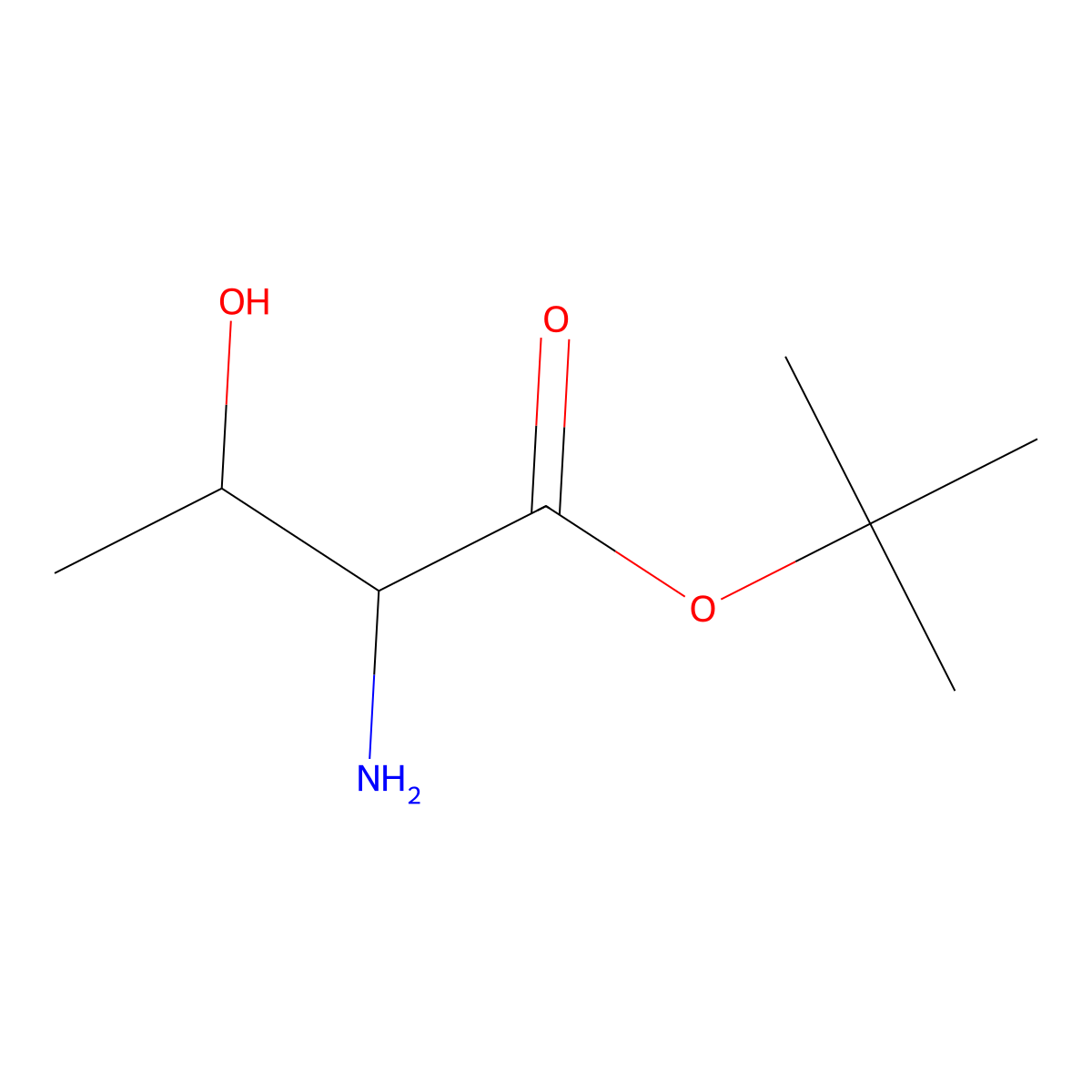 Threonine tert-butyl ester molecular structure, CAS 66748-90-1