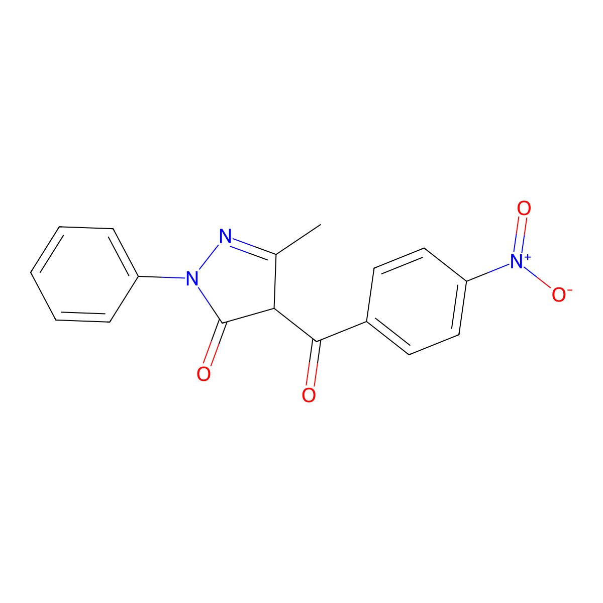 5-methyl-4-(4-nitrobenzoyl)-2-phenyl-2,4-dihydro-3H-pyrazol-3-one molecular structure, CAS 66755-21-3