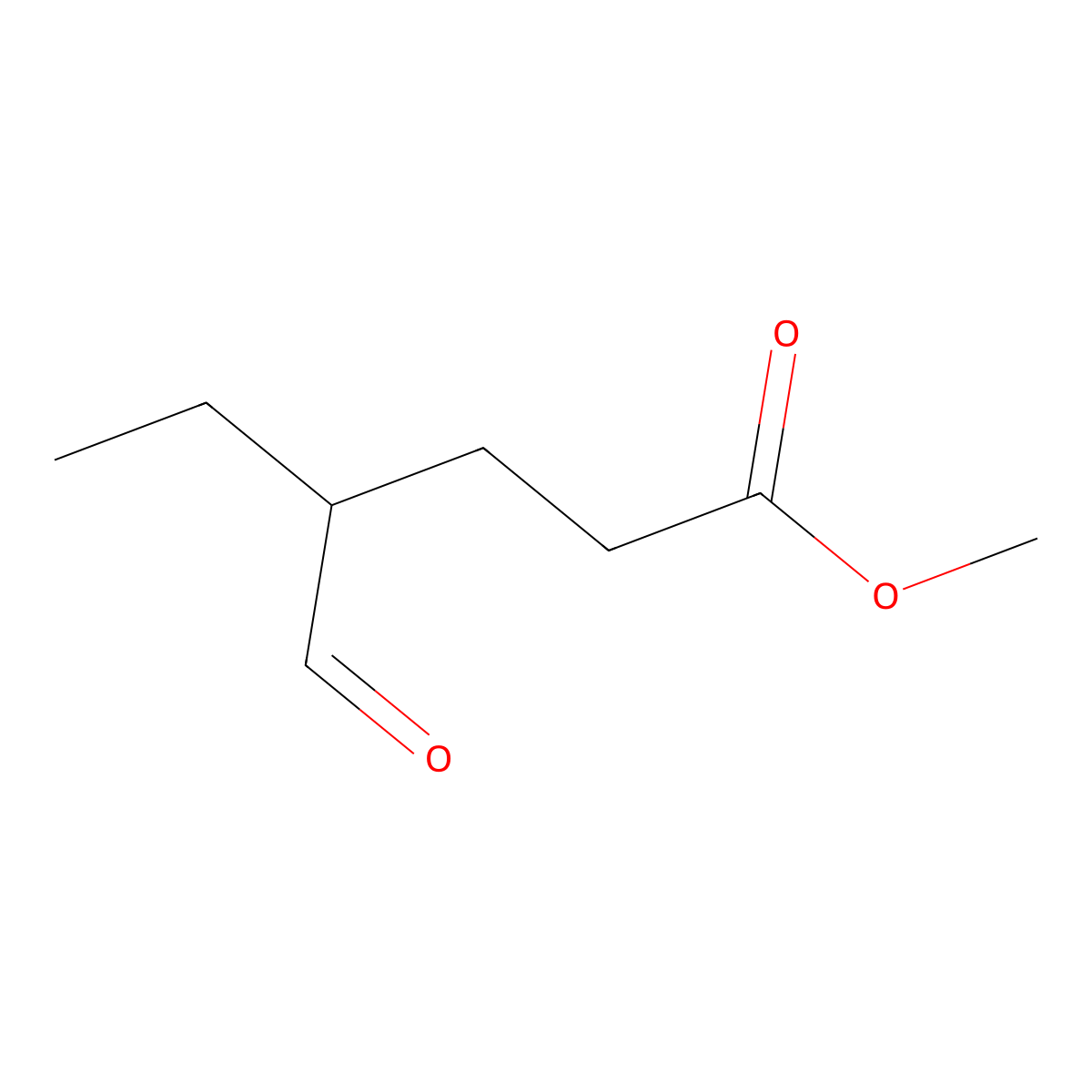 Methyl 4-formylhexanoate molecular structure, CAS 66757-48-0