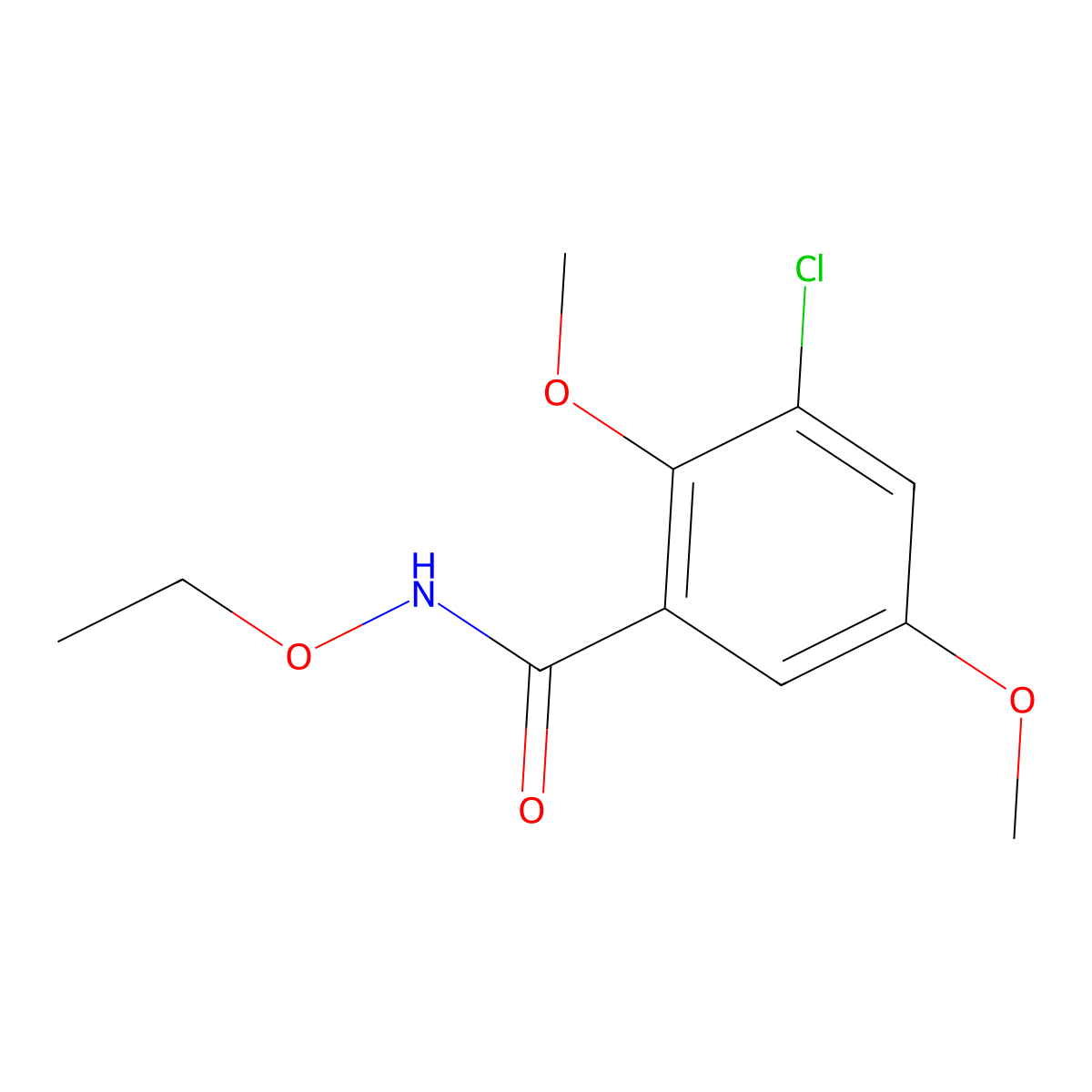 3-Chloro-N-ethoxy-2,5-dimethoxybenzamide molecular structure, CAS 66760-04-1