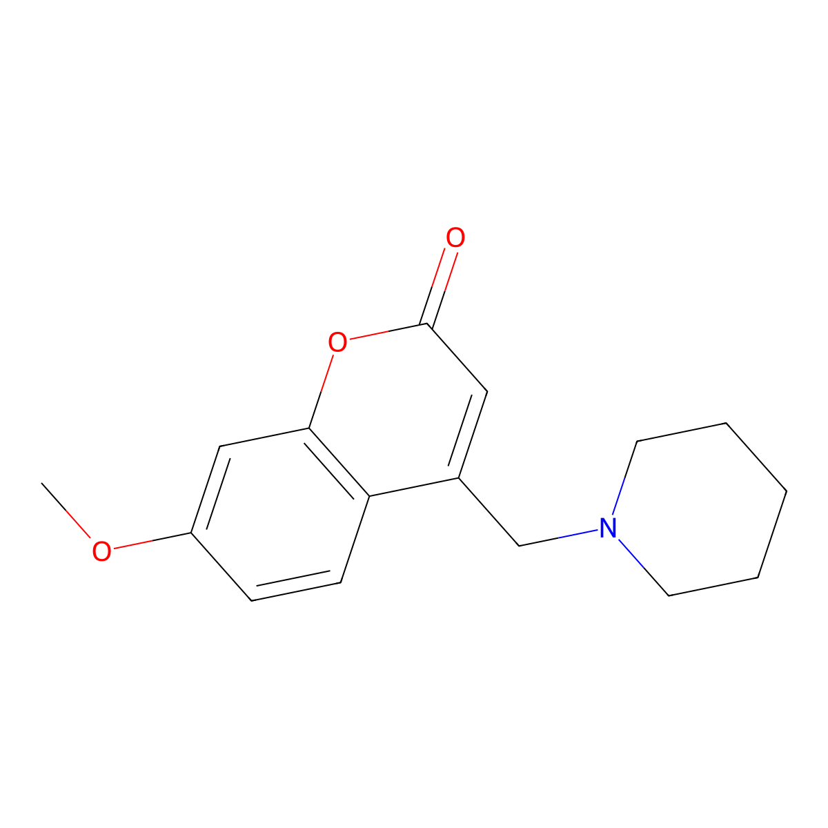 7-methoxy-4-(piperidin-1-ylmethyl)-2H-chromen-2-one molecular structure, CAS 66762-38-7