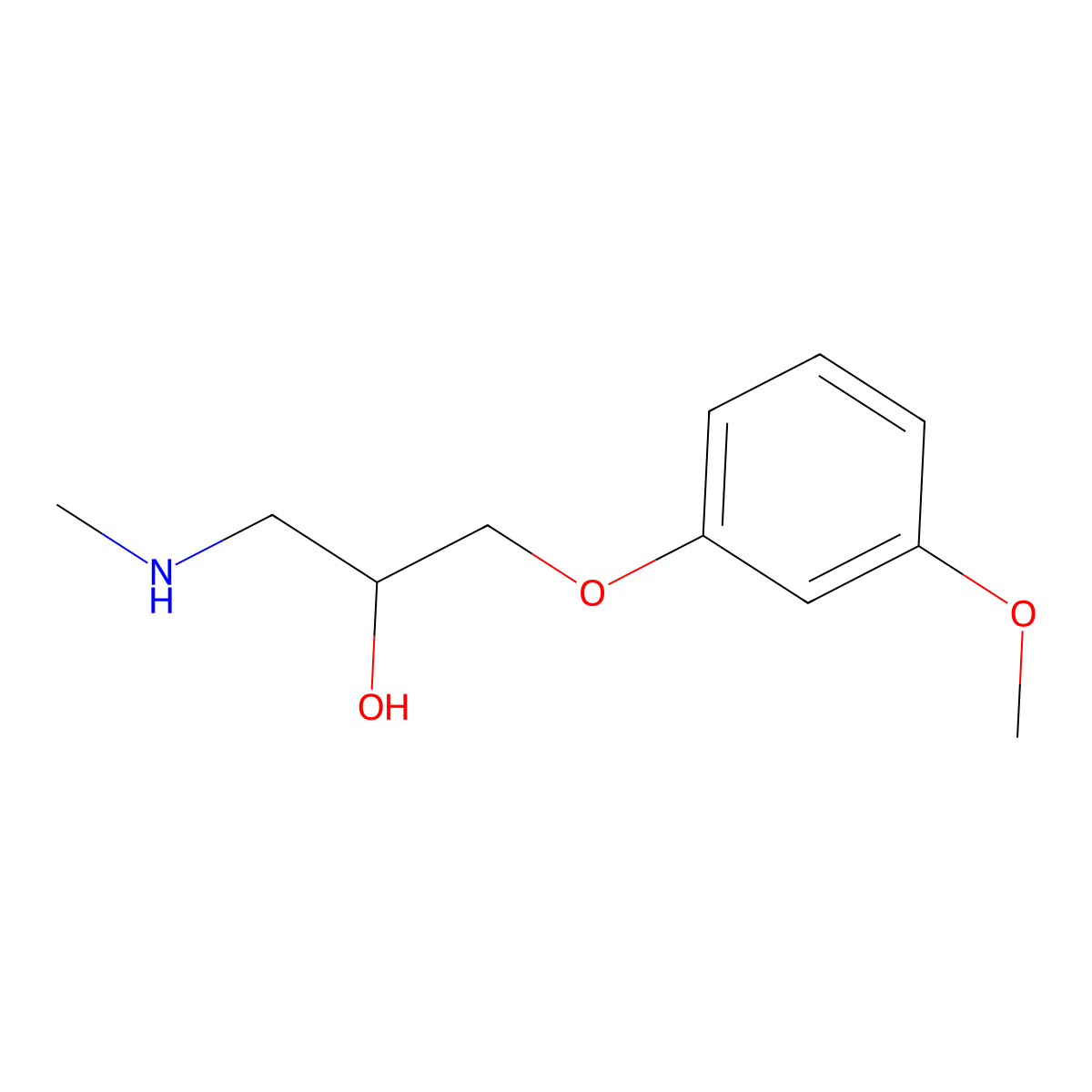 1-(3-Methoxyphenoxy)-3-(methylamino)propan-2-ol molecular structure, CAS 66766-04-9