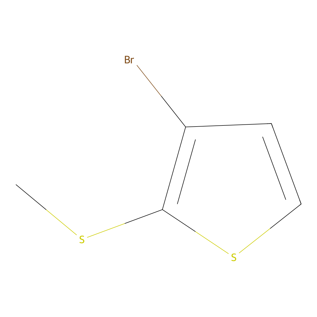 3-Bromo-2-(methylthio)thiophene molecular structure, CAS 66768-75-0