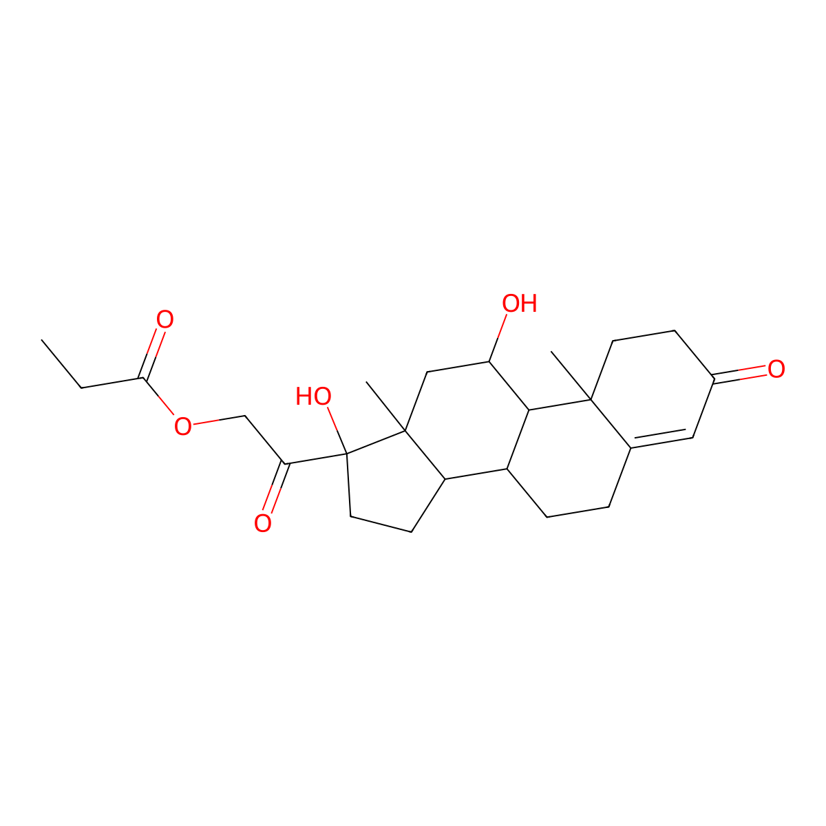 Hydrocortisone 21-propionate molecular structure, CAS 6677-98-1