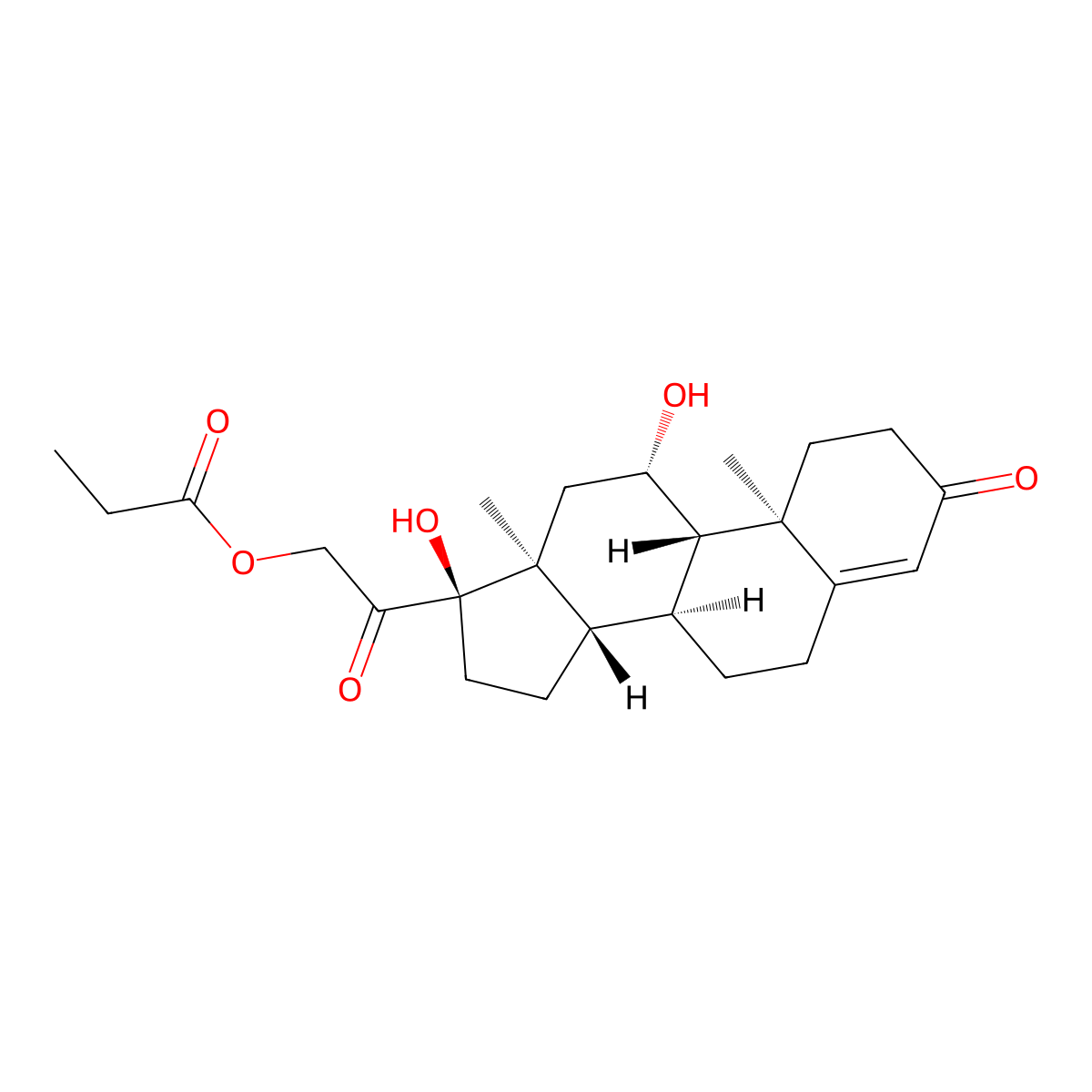 Hydrocortisone 21-propionate molecular structure, CAS 6677-98-1