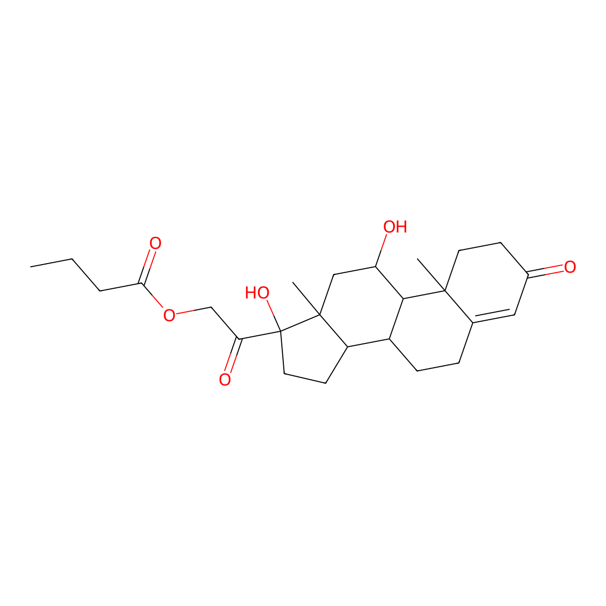 Hydrocortisone-21-butyrate molecular structure, CAS 6677-99-2