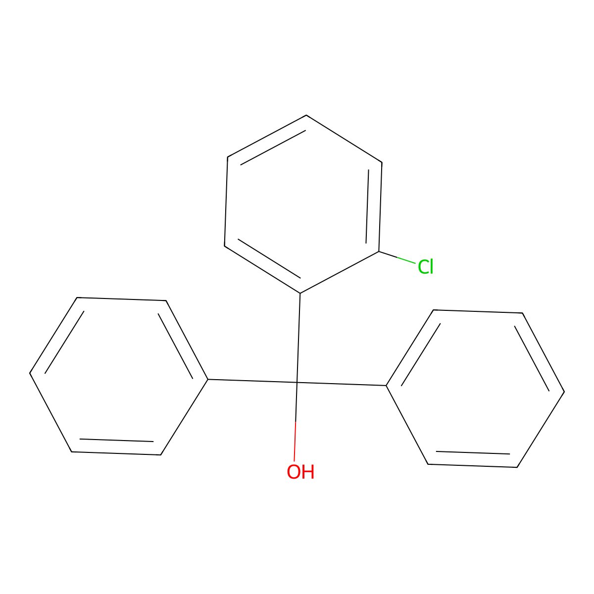 (2-Chlorophenyl)diphenylmethanol molecular structure, CAS 66774-02-5