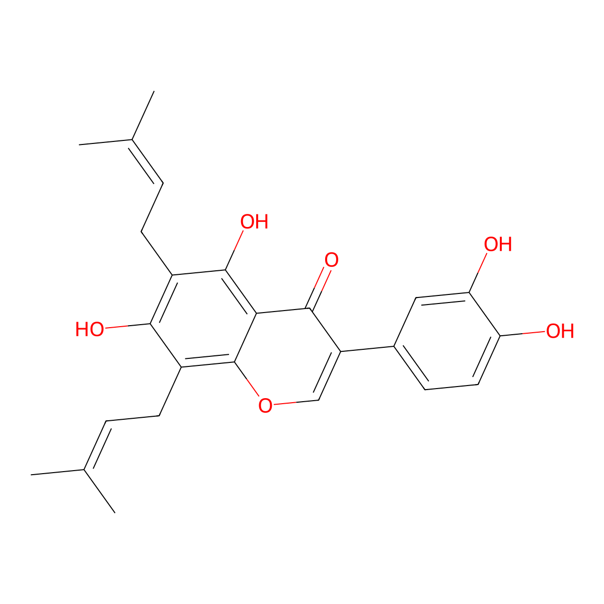 6,8-Diprenylorobol molecular structure, CAS 66777-70-6