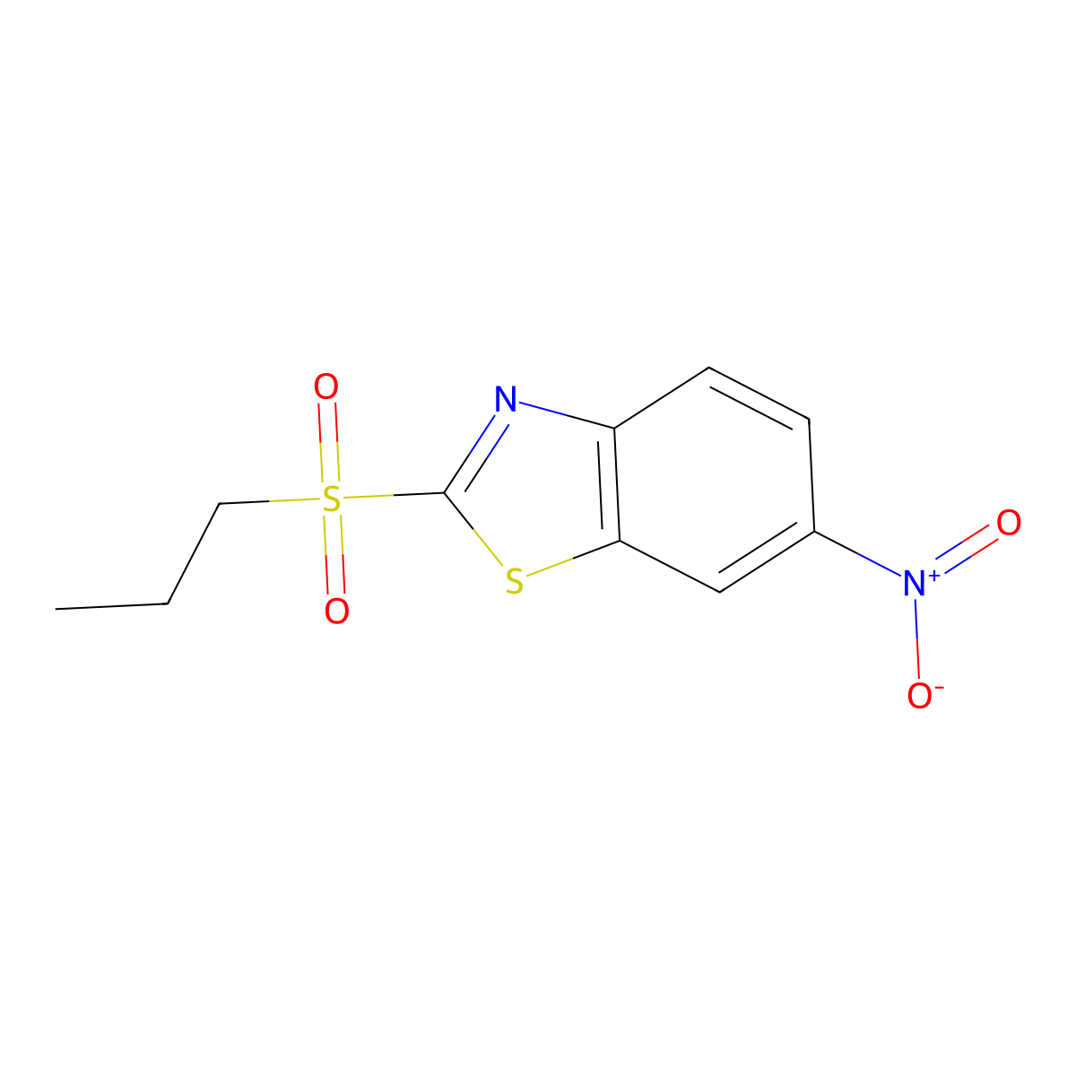 6-Nitro-1,3-benzothiazol-2-yl propyl sulfone molecular structure, CAS 66777-86-4