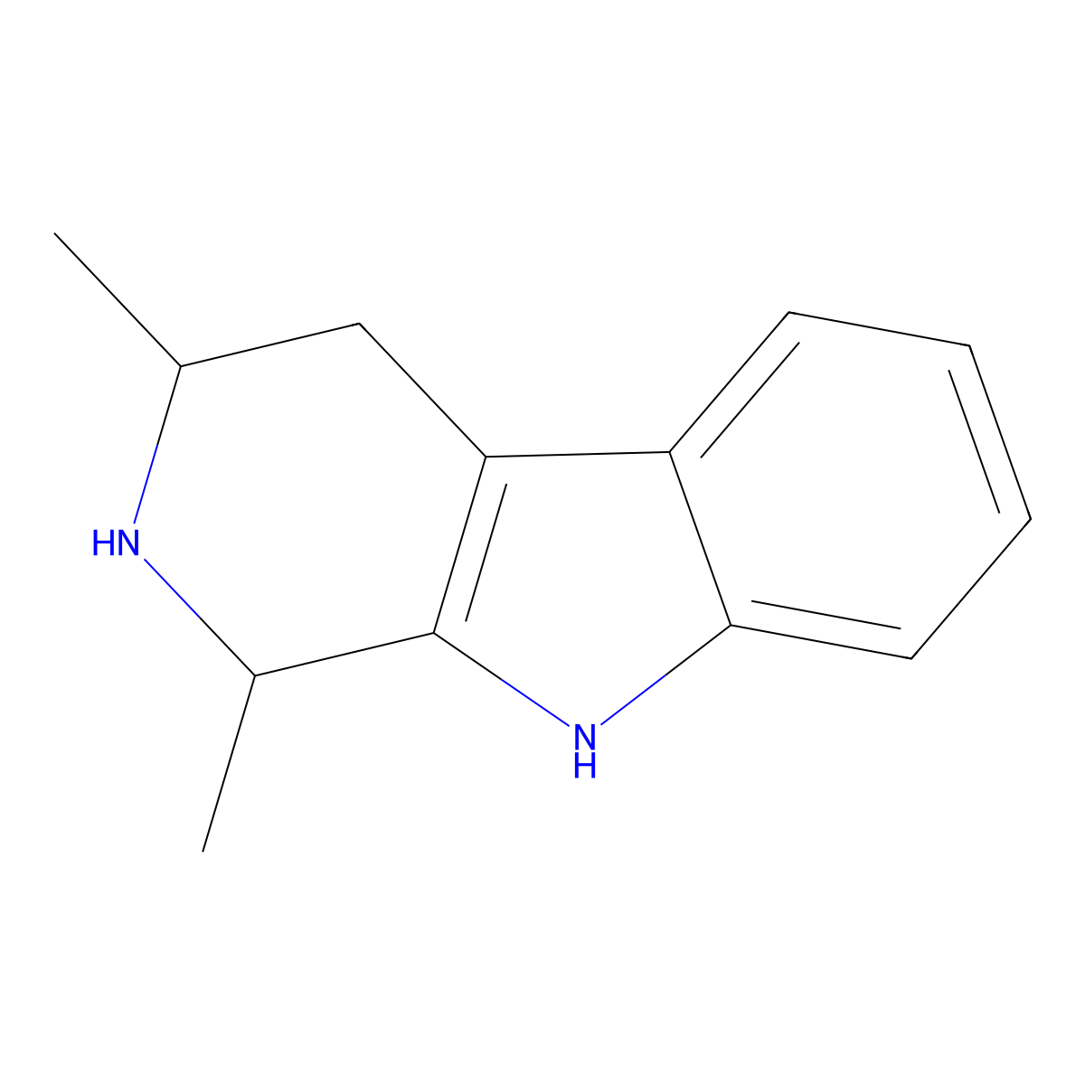 1,3-Dimethyl-2,3,4,9-tetrahydro-1H-beta-carboline molecular structure, CAS 6678-83-7