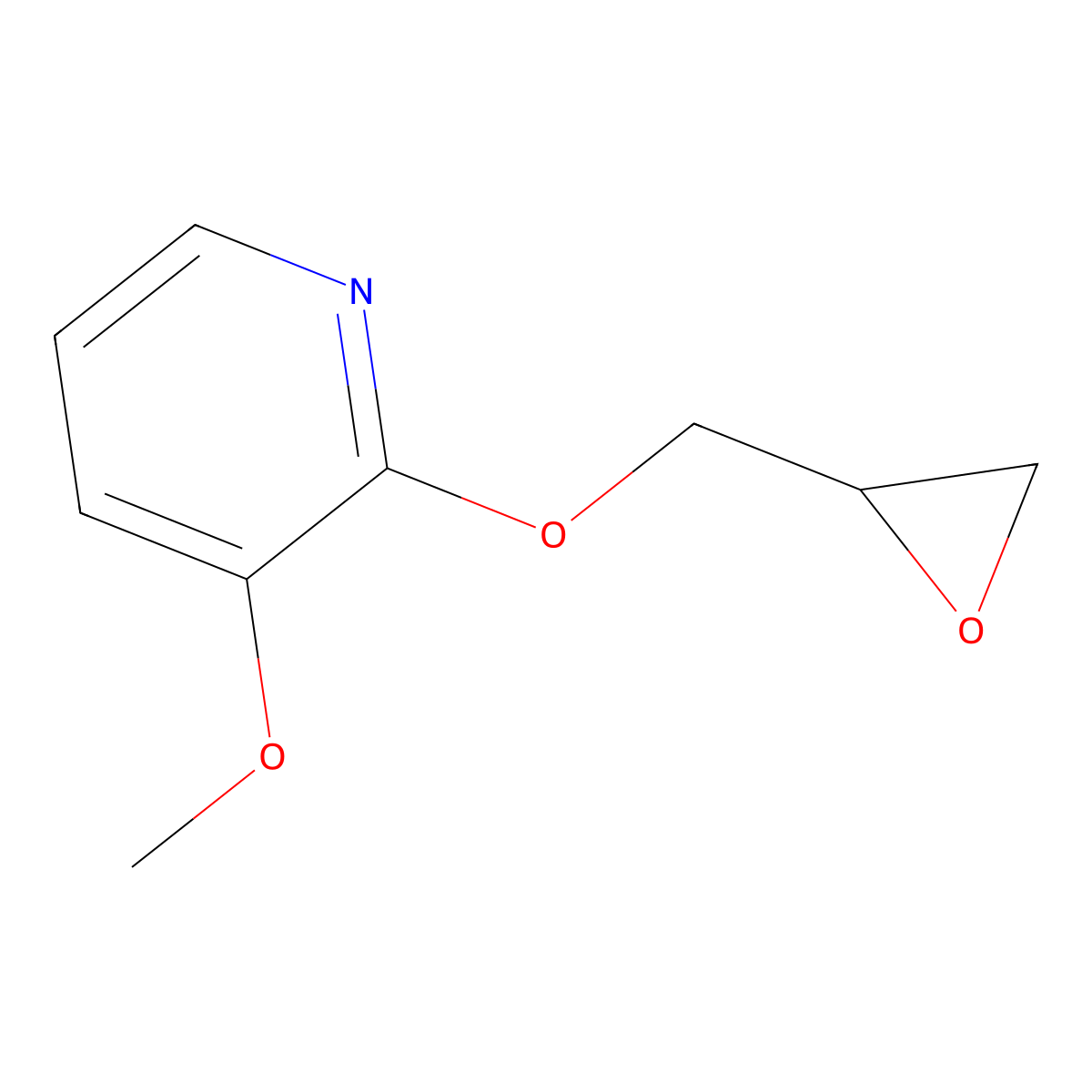 Pyridine, 3-methoxy-2-(oxiranylmethoxy)- molecular structure, CAS 66781-23-5