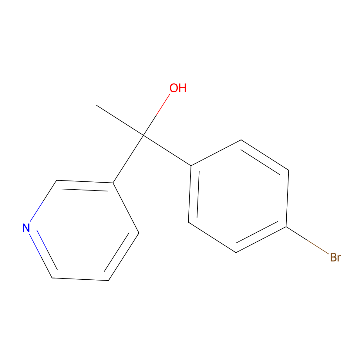 alpha-(4-Bromophenyl)-alpha-methyl-3-pyridinemethanol molecular structure, CAS 66785-10-2