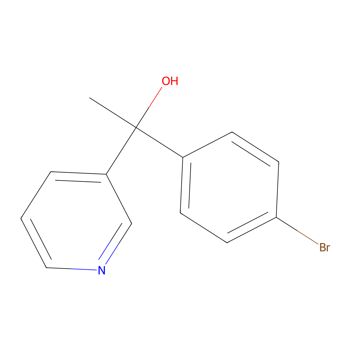 alpha-(4-Bromophenyl)-alpha-methyl-3-pyridinemethanol molecular structure, CAS 66785-10-2