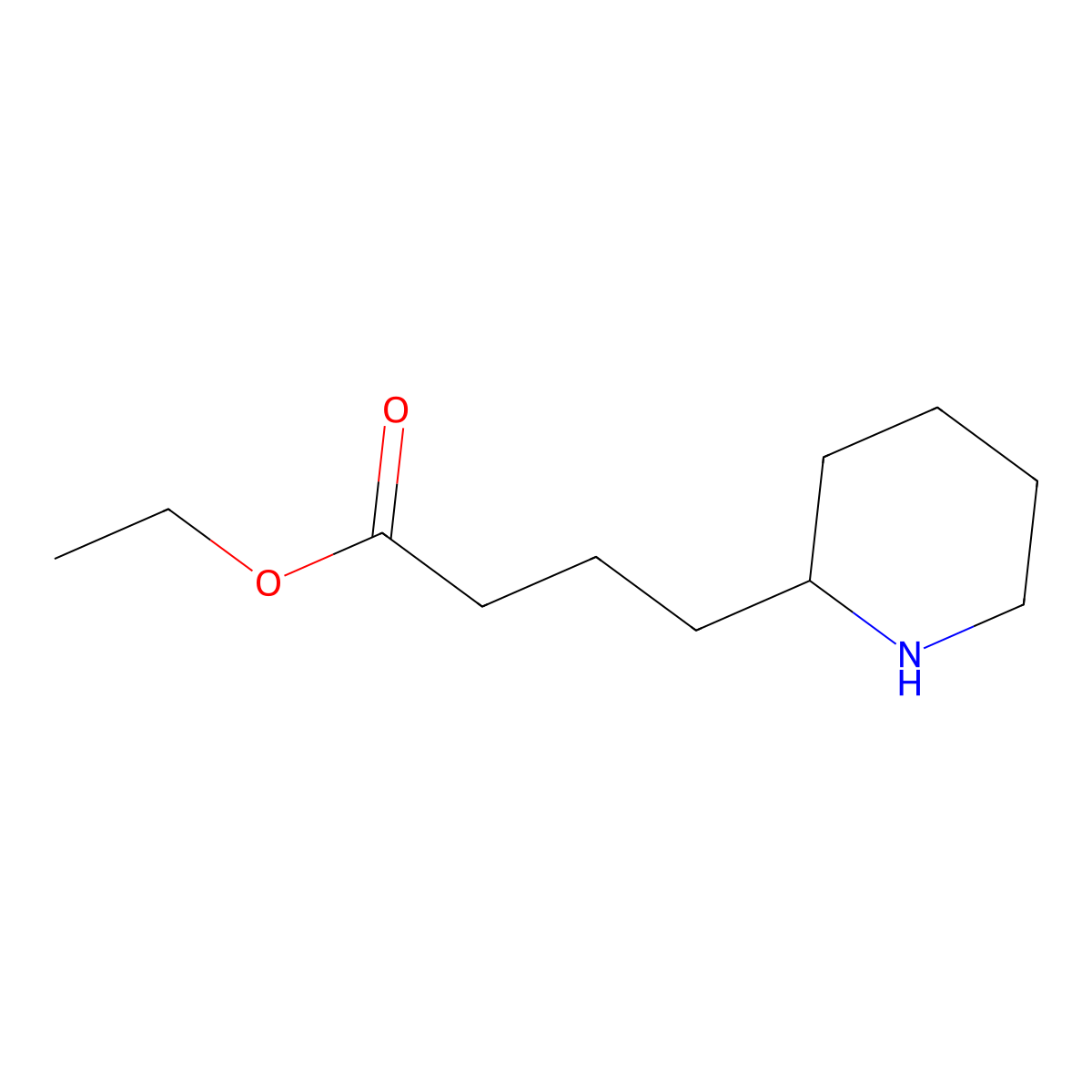 Ethyl 4-(piperidin-2-yl)butanoate molecular structure, CAS 66785-52-2