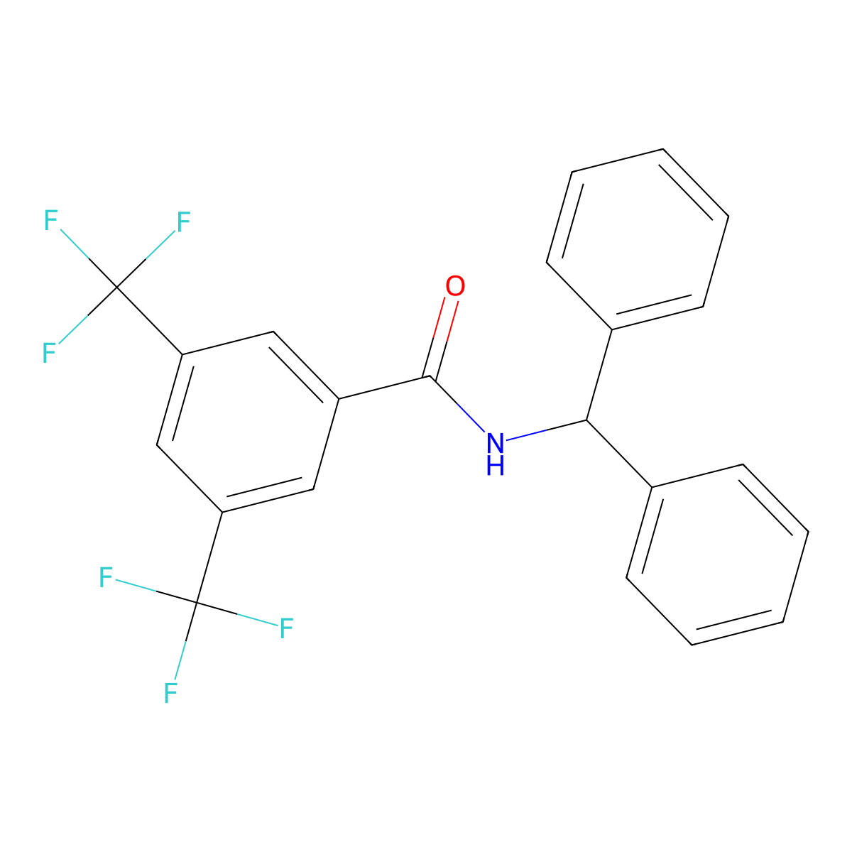 N-benzhydryl-3,5-bis(trifluoromethyl)benzamide molecular structure, CAS 667867-16-5