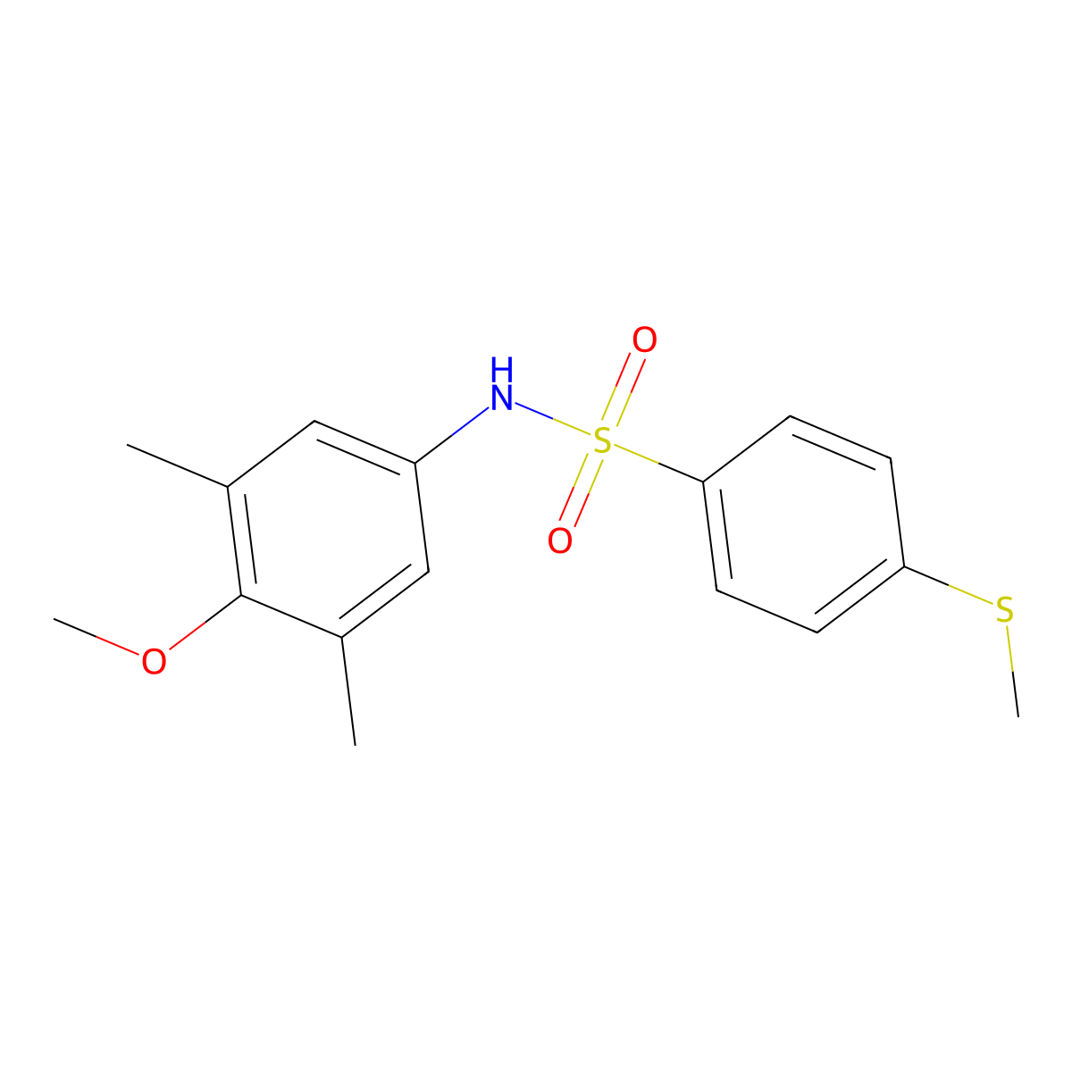 N-(4-methoxy-3,5-dimethylphenyl)-4-methylsulfanylbenzenesulfonamide molecular structure, CAS 667867-19-8