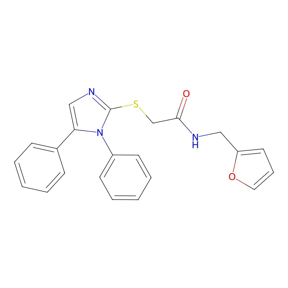 2-[(1,5-diphenyl-2-imidazolyl)thio]-N-(2-furanylmethyl)acetamide molecular structure, CAS 667867-48-3