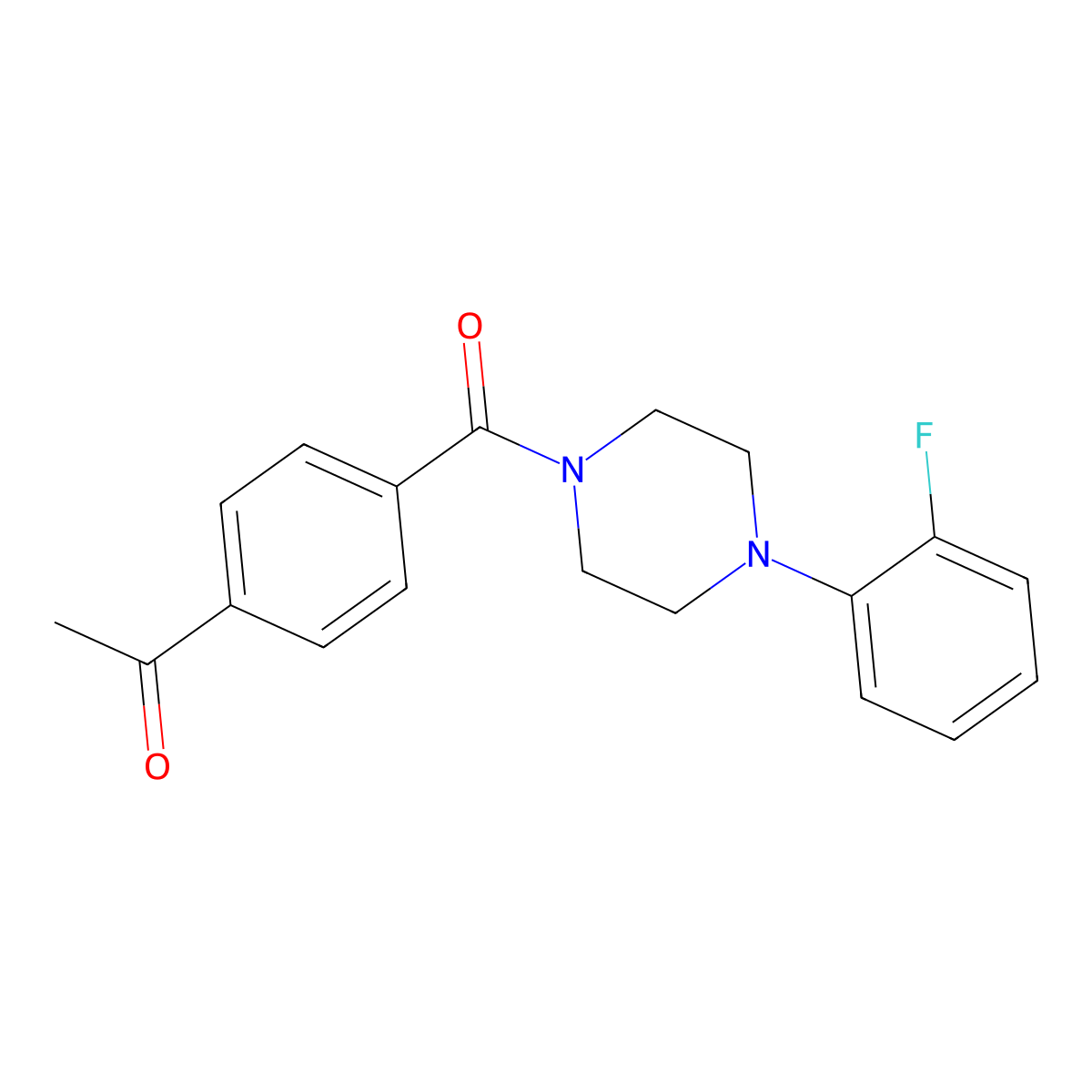 1-[4-[4-(2-Fluorophenyl)piperazine-1-carbonyl]phenyl]ethanone molecular structure, CAS 667867-60-9