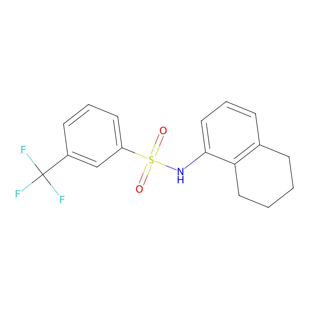 N-(5,6,7,8-tetrahydro-1-naphthalenyl)-3-(trifluoromethyl)benzenesulfonamide molecular structure, CAS 667868-01-1