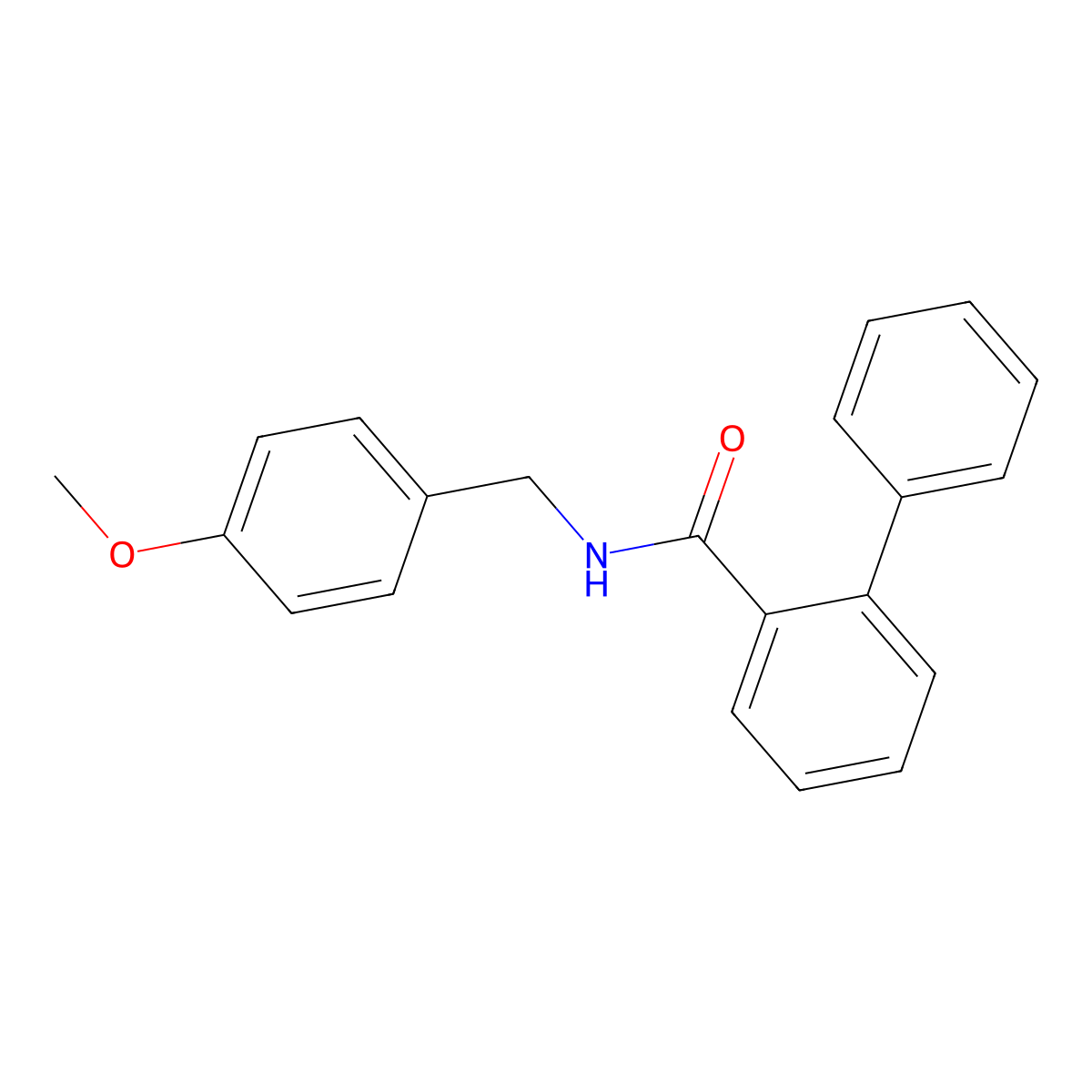 N-[(4-methoxyphenyl)methyl]-2-phenylbenzamide molecular structure, CAS 667868-16-8