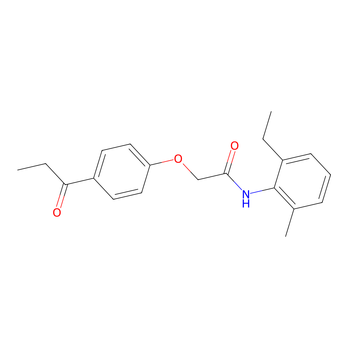 N-(2-ethyl-6-methylphenyl)-2-(4-propanoylphenoxy)acetamide molecular structure, CAS 667868-51-1
