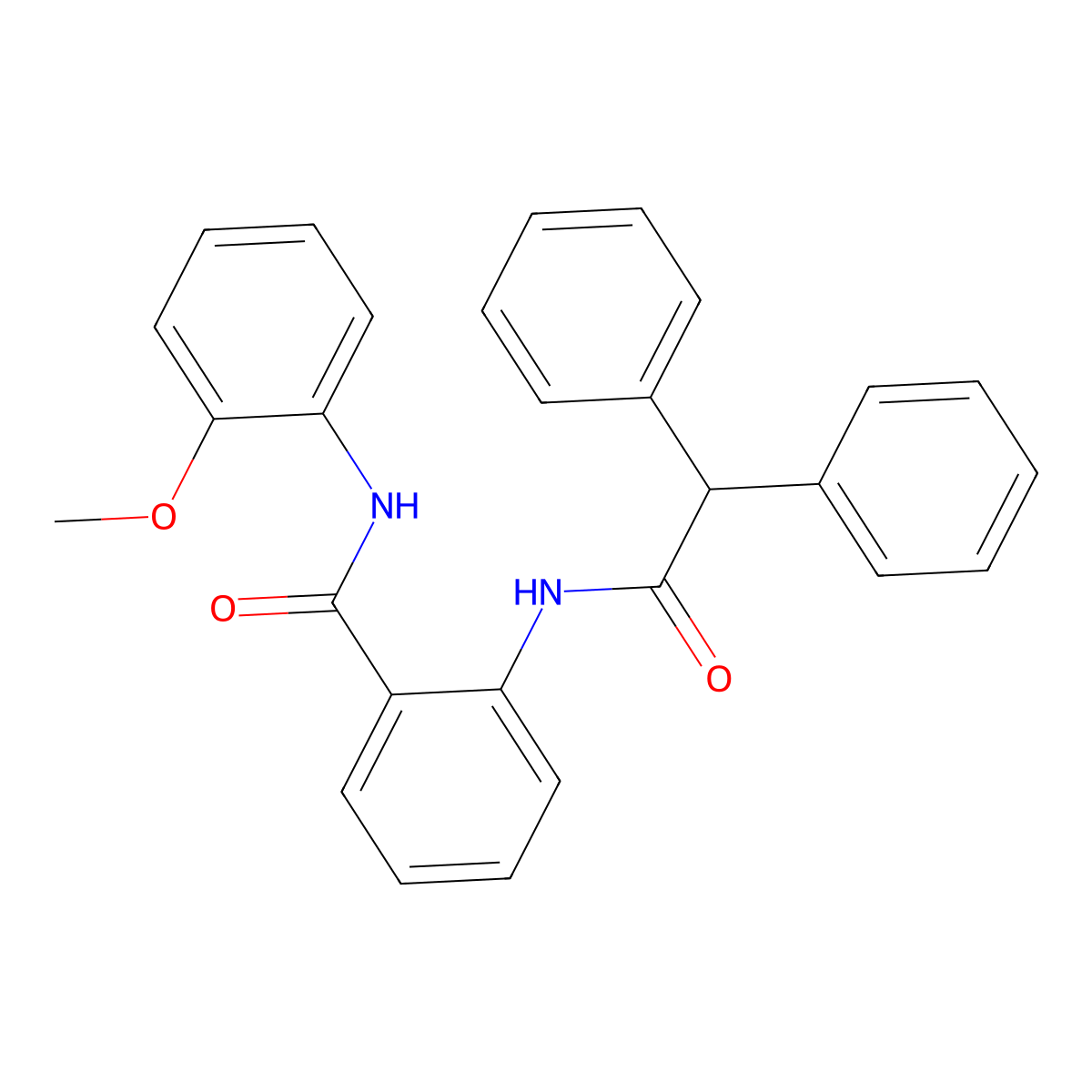 2-[(diphenylacetyl)amino]-N-(2-methoxyphenyl)benzamide molecular structure, CAS 667868-70-4