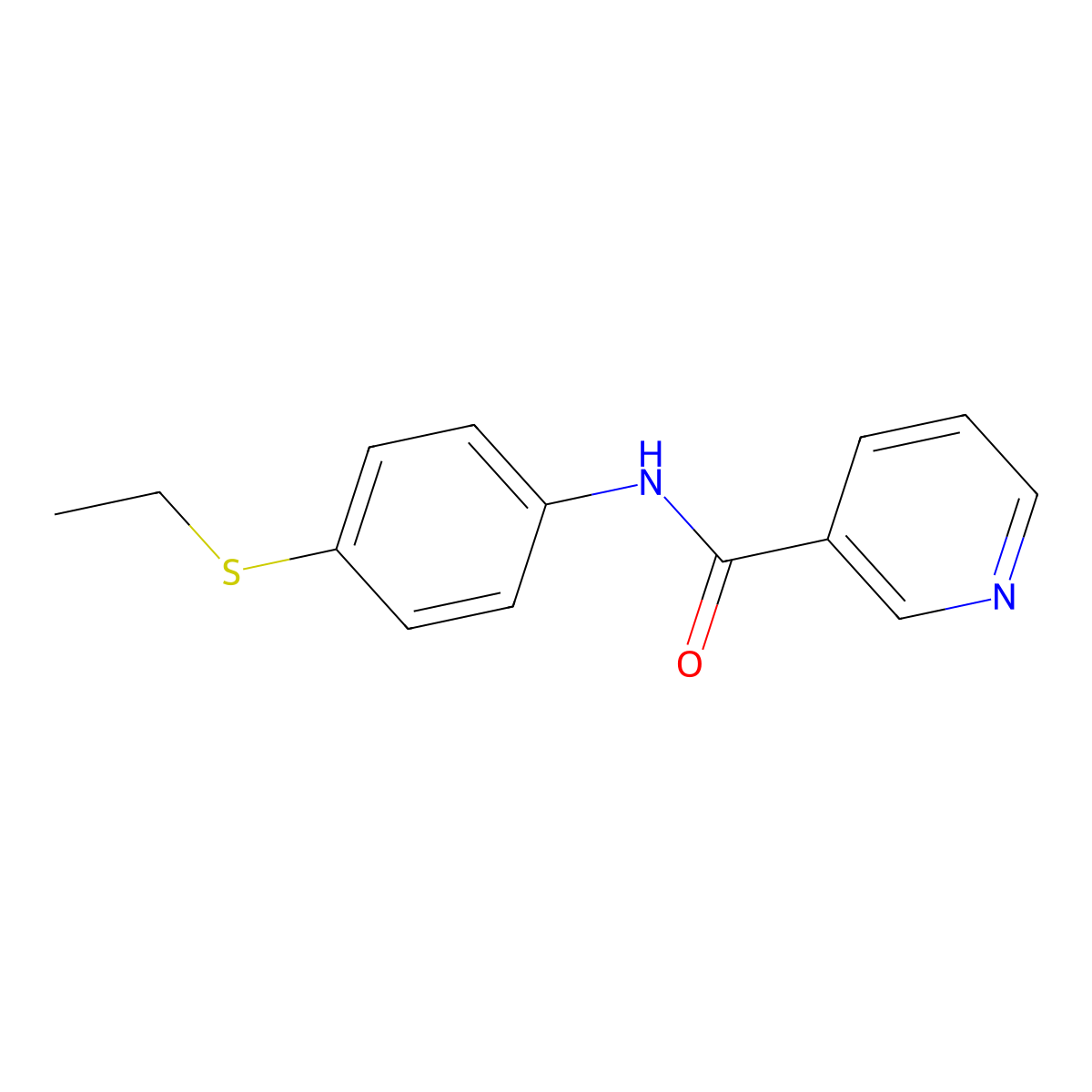 N-[4-(ethylthio)phenyl]nicotinamide molecular structure, CAS 667868-78-2