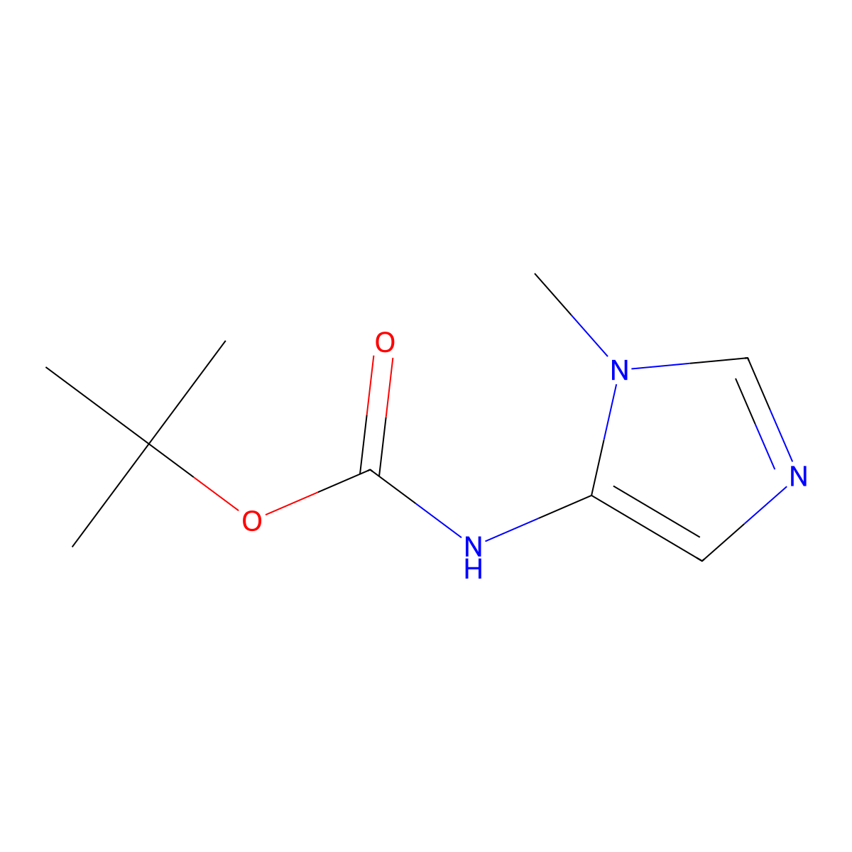 tert-butyl N-(1-methyl-1H-imidazol-5-yl)carbamate molecular structure, CAS 66787-73-3