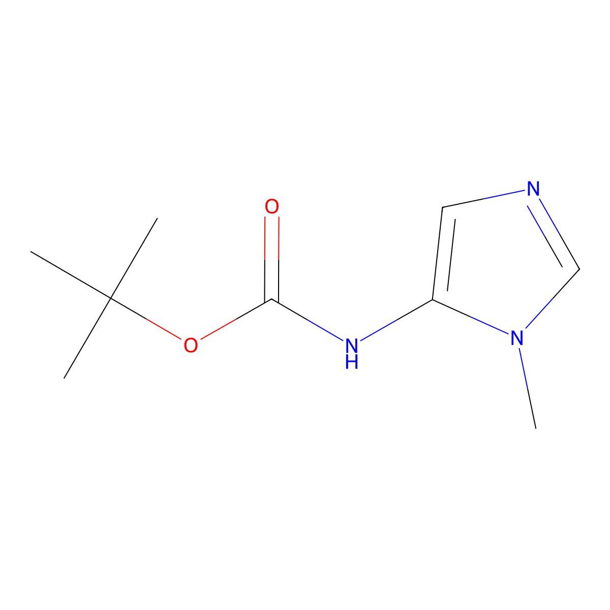 tert-butyl N-(1-methyl-1H-imidazol-5-yl)carbamate molecular structure, CAS 66787-73-3