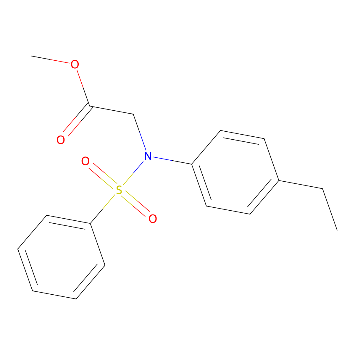 methyl N-(4-ethylphenyl)-N-(phenylsulfonyl)glycinate molecular structure, CAS 667872-12-0