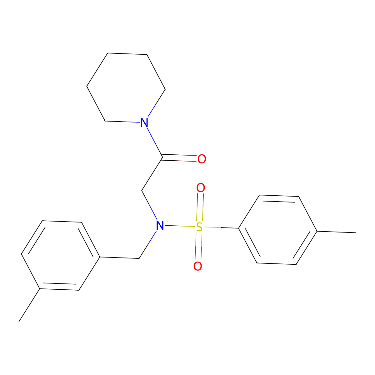 4-methyl-N-(3-methylbenzyl)-N-[2-oxo-2-(piperidin-1-yl)ethyl]benzenesulfonamide molecular structure, CAS 667872-51-7