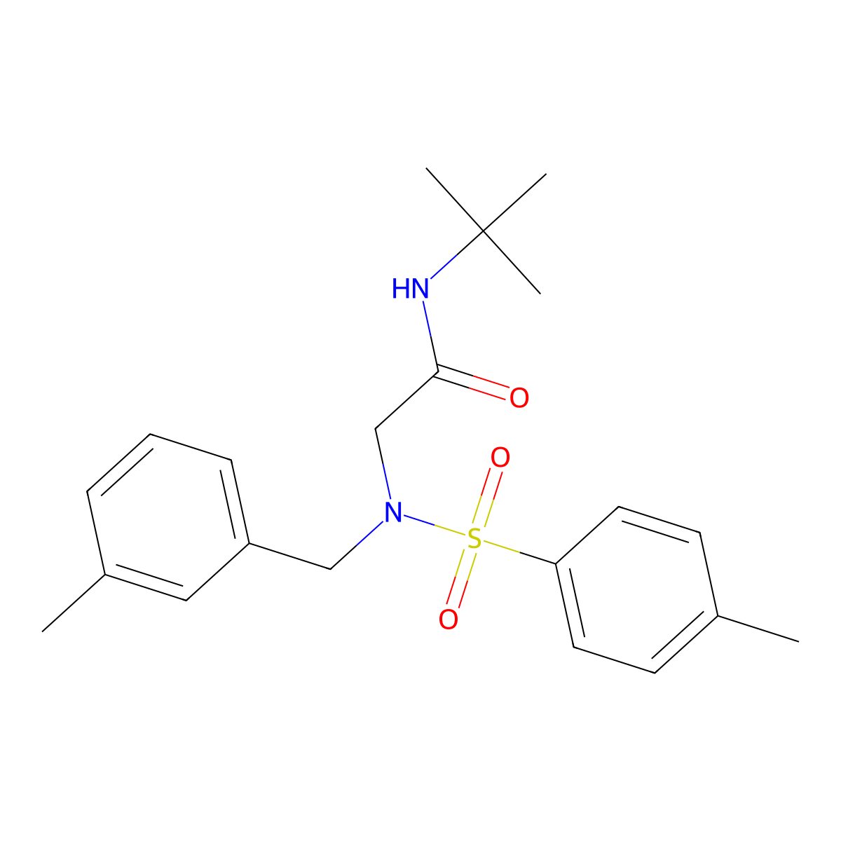 N-tert-butyl-2-[(3-methylphenyl)methyl-(4-methylphenyl)sulfonylamino]acetamide molecular structure, CAS 667872-55-1