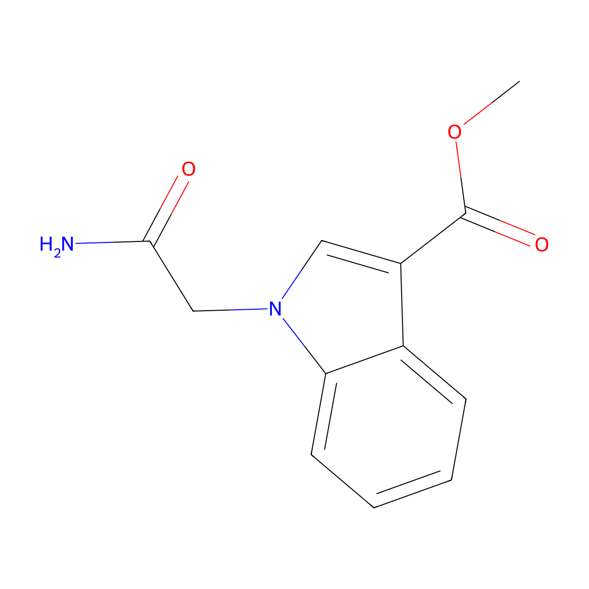 Methyl 1-(2-amino-2-oxoethyl)-indole-3-carboxylate molecular structure, CAS 667872-88-0