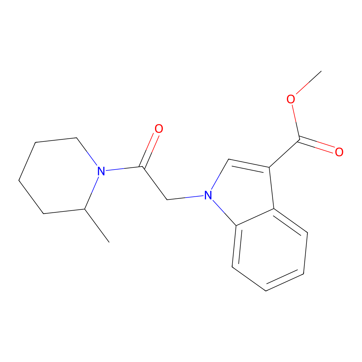 Methyl 1-[2-(2-methylpiperidin-1-yl)-2-oxoethyl]indole-3-carboxylate molecular structure, CAS 667872-93-7