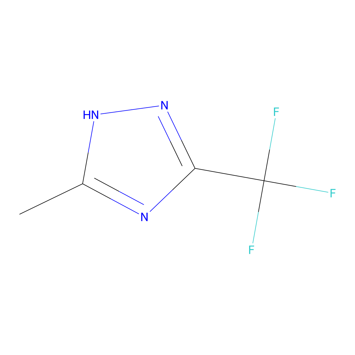 5-methyl-3-(trifluoromethyl)-1H-1,2,4-triazole molecular structure, CAS 667873-25-8