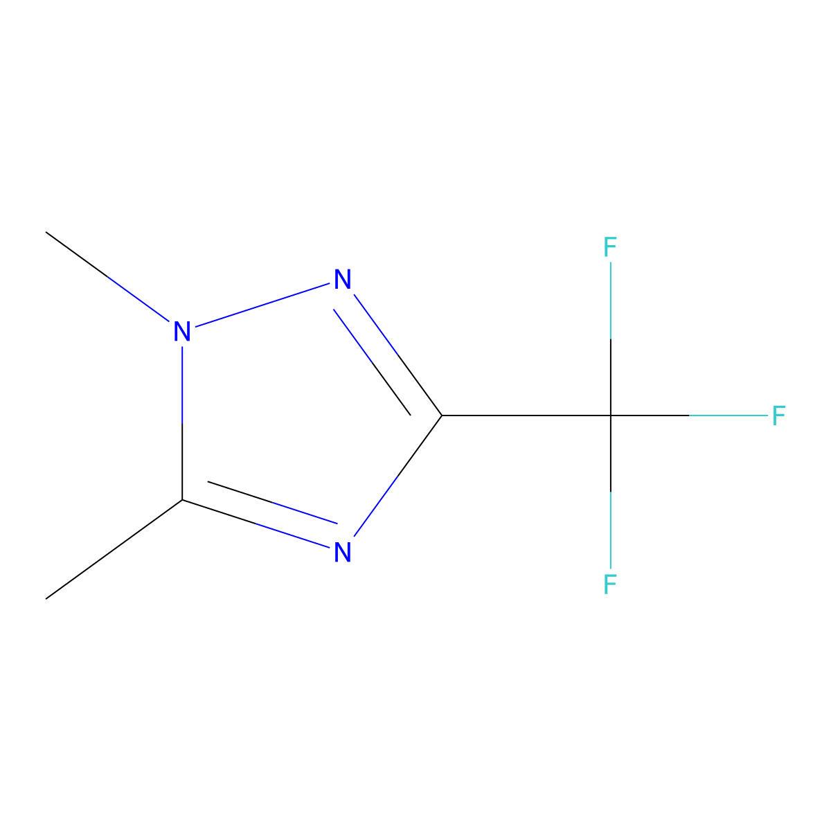 1,5-dimethyl-3-(trifluoromethyl)-1H-1,2,4-triazole molecular structure, CAS 667873-27-0